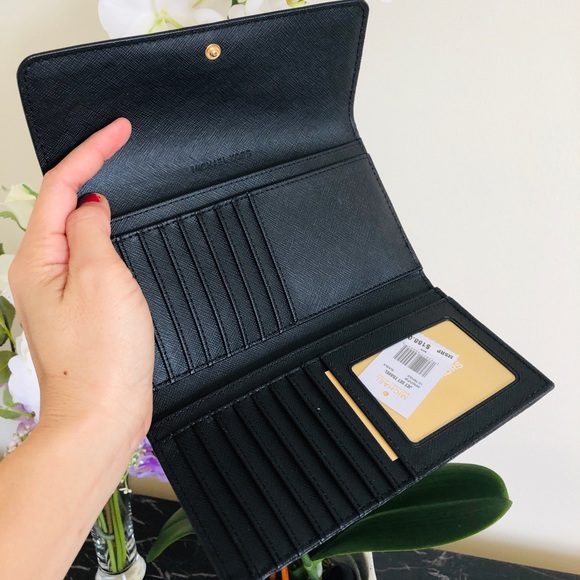 🌹Michael Kors Jet Set Travel trifold Black - Picture 6 of 7